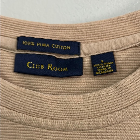 Club Room Tan Short Sleeve Tee Classic Crew Neck - Picture 2 of 3